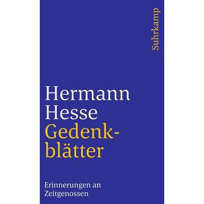 Gedenkblätter, Taschenbuch von Hermann Hesse, Suhrkamp, 978-3-518-37463-4