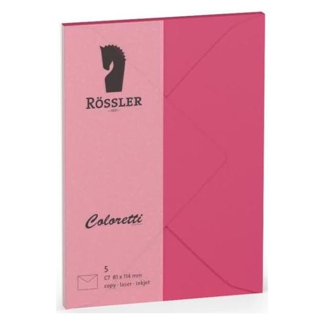 Rössler Briefumschlag Coloretti C7 5er Pack pink (C7, 5x) (220707554)
