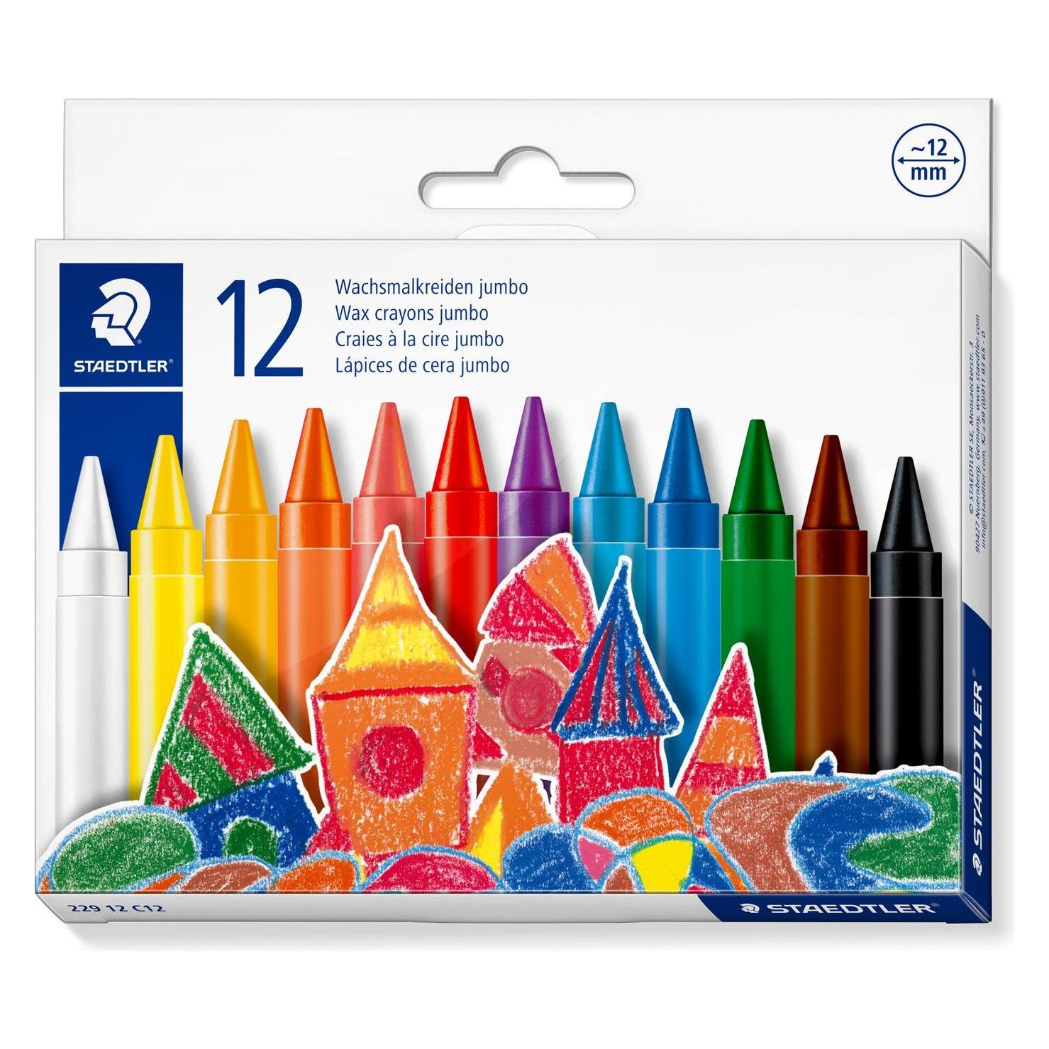 Staedtler Wachsmalkreide Noris jumbo 12er-Set 12mm retail (12x) (229 12 C12)