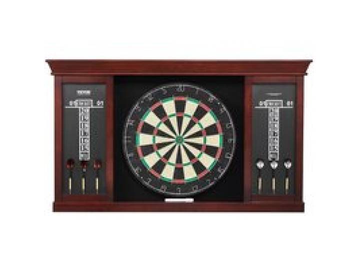 VEVOR Kit Cible de Fléchettes et Armoire Taille Officielle, Armoire à Fléchettes Prêt à Jouer, Jeu de Fléchettes à Pointe en Acier, Assemblage Facile, Accessoires Complets, pour Jeux de Cricket