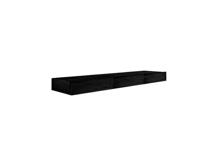 Hanah Home Modern Black TV Stand, 140 cm Wide, 100% Melamine Coated Particle Board, 18 mm Thick, Wall-Mountable, Stylish & Functional Design