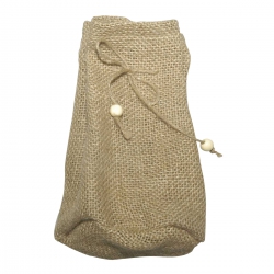 Halmakegel.com Stoffbeutel aus Jute mit Boden - groß - ca. 17 x 10 cm - beige 259116