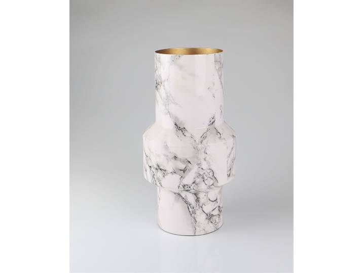Dekovase AM DESIGN aus Metall , grau, B:17cm H:32cm, Metall, Vasen, Dekovase, BxH: 17x32 cm