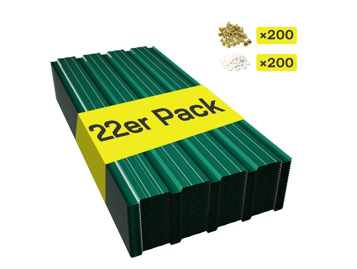 22 panneaux de toiture en métal ondulé, tôles de remplacement pour abri de jardin, garage, patio, couverture de gazebo