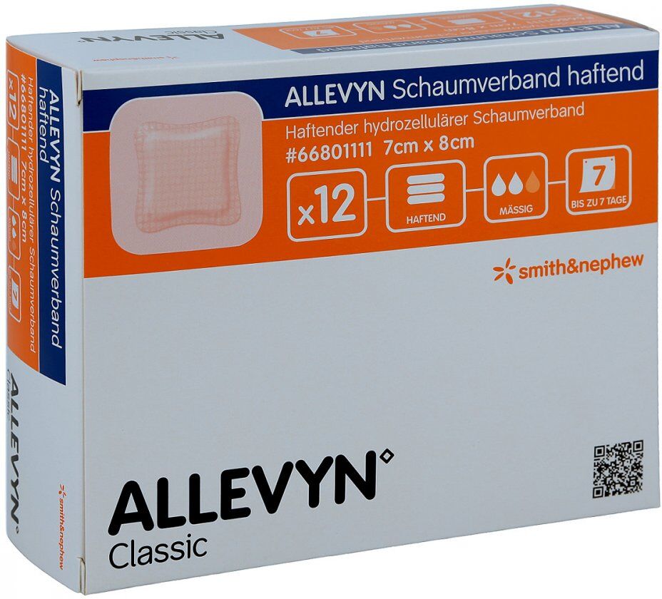 Allevyn Schaumverband 7x8 cm haftend 12stk