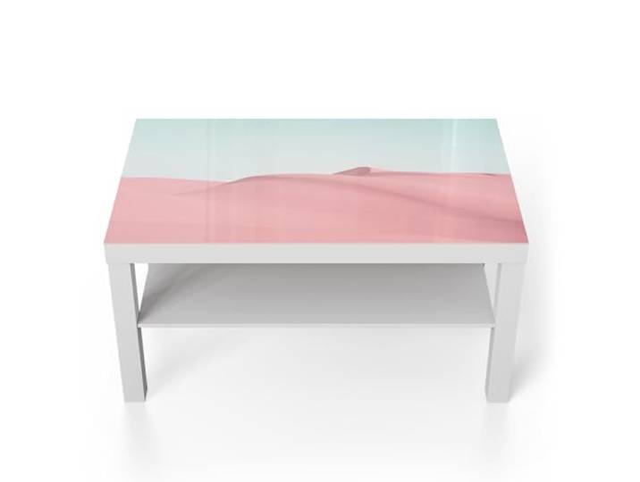 DEQORI Glastisch weiß groß 90x50 cm Motiv Rosige Stille ausgefallener Beistelltisch aus Glas Hochglanz Couchtisch fürs Wohnzimmer moderner Couch Tisch mit Design
