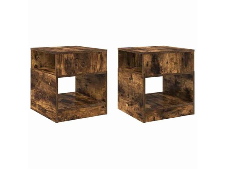 LMTYOENFG Beistelltisch 2er Set Geräucherte Eiche 40,5x40x45 cm Kompakte Nachttische mit Fächern für Wohnzimmer und Schlafzimmer. Robustes Holzwerkstoff-Design in Geräucherte Eiche.