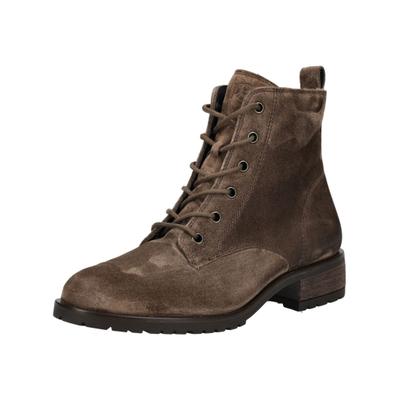 Schnürstiefelette PAUL GREEN "Paul Green Stiefelette Veloursleder", Damen, Gr. 38, braun, Veloursleder, Schuhe Schnürstiefelette