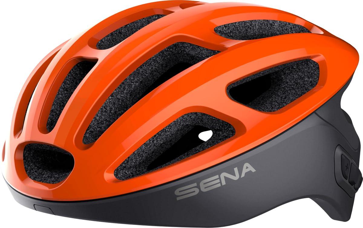 Fahrradhelm mit Bluetooth-Intercom, L, Elektrische Mandarine