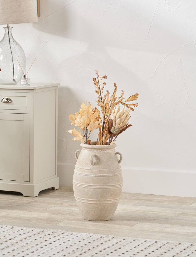 Gracie Oaks Fiberstone Floor Vase Gray 46cm H x 31cm W x 31cm D