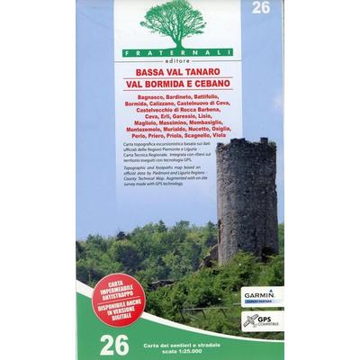Carta n. 26. Bassa Val Tanaro, Val Bormida e Cebano. Carta d, Karte von , Fraternali Editore