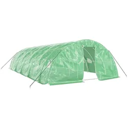 Helloshop26 - Gewächshauszelt für Pflanzen Blumen und Gemüse mit Stahlrahmen 50 m2 10 x 5 x 2,3 m grün 02_0044604