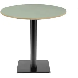 RestooTab - Tisch Milan T Ø70cm grün celadon kanten in holzoptik