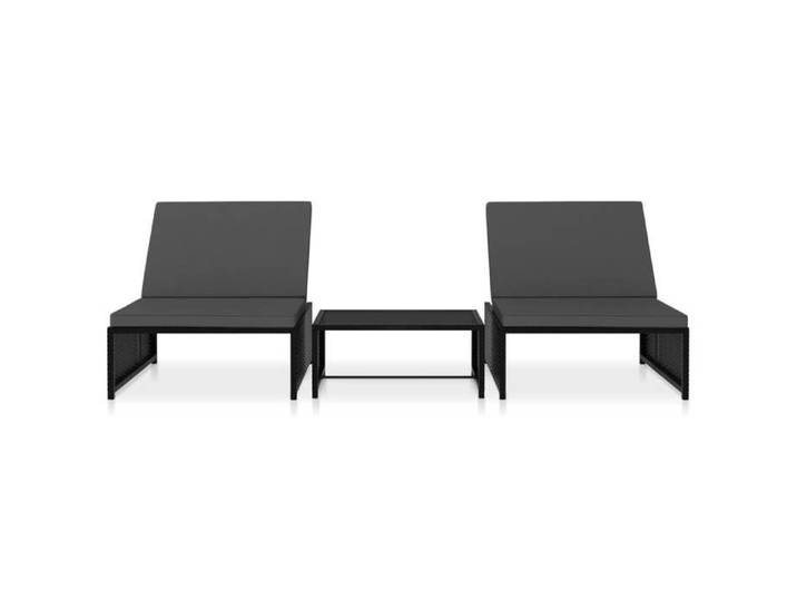 @FRENCH Chaises inclinables de jardin lot de 2(2 personne) - TOP VENTES - Jusqu'à 120 kg - et table résine tressée 7987346