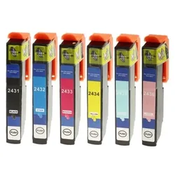 Kompatibles XL-Druckerpatronen Set wie Epson T2431, T2432, T2433, T2434, T2435, T2436, T24XL, 24XL