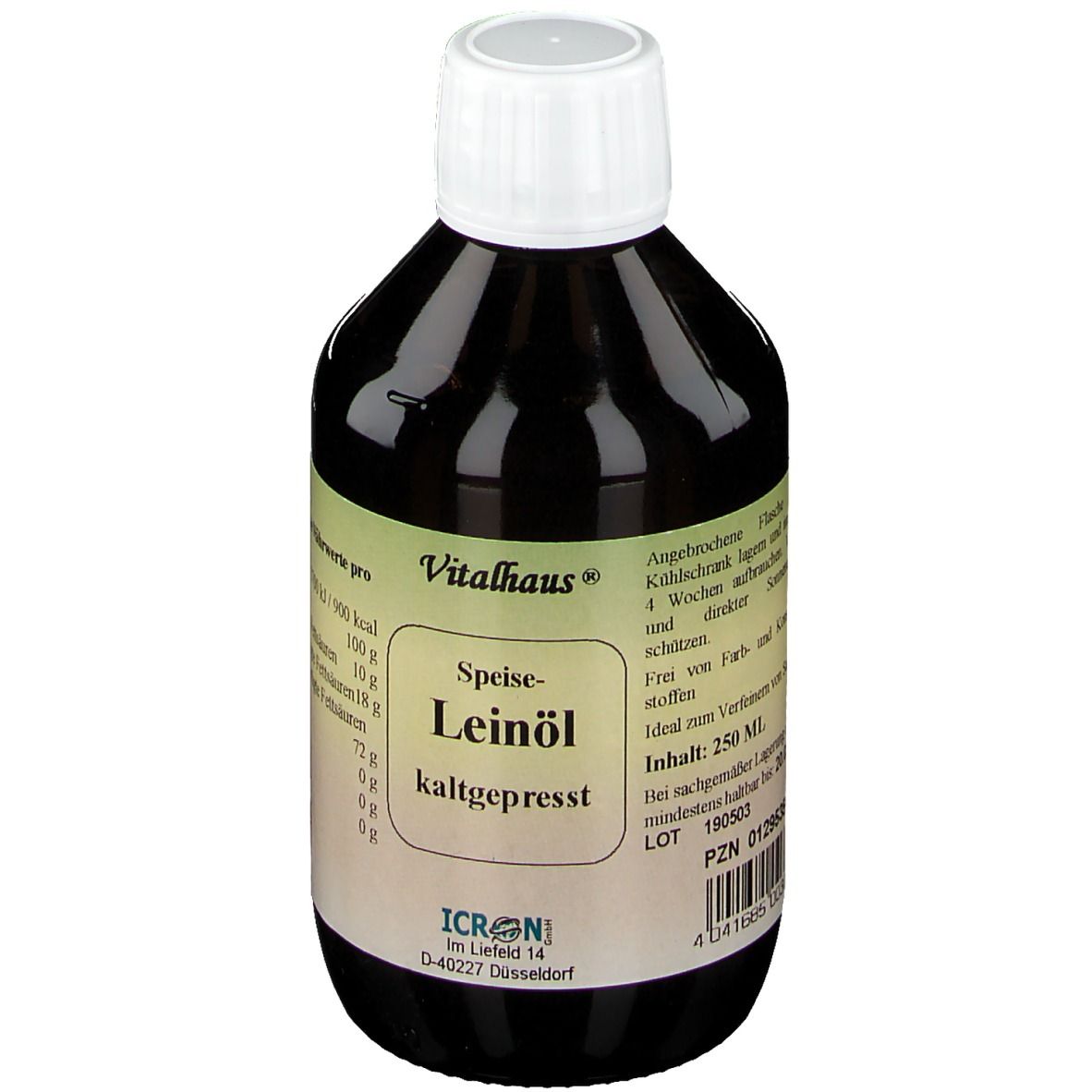 Leinöl Kaltgepresst Vitalhaus 250 ml Öl