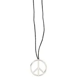 Peace Kette, schwarz/silber