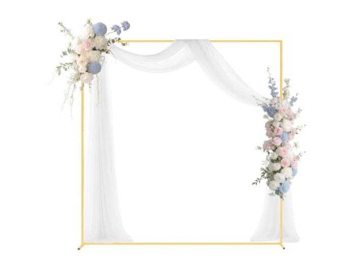 VEVOR Arche de Mariage Carré 2 x 2 m Support de Fond Arche en Métal Structure Stable Tubes Carrés pour Décoration de Mariage\, Anniversaire\, Remise de Diplômes\, Fêtes\, Cérémonies\, Célébrations\, Doré