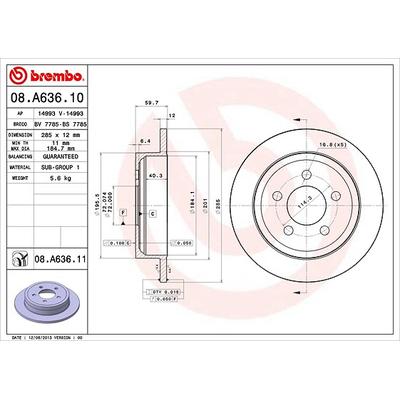 Brembo Bremsscheibe [Hersteller-Nr. 08.A636.11] für Jeep