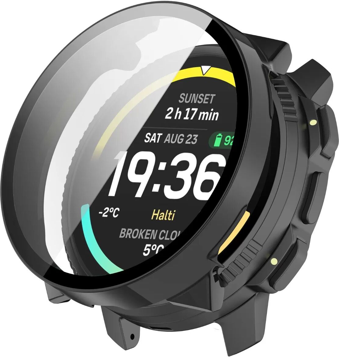 INF Schutzhülle kompatibel mit Suunto Vertical 2, PC-Hartglas Integrierte Hülle Schwarz