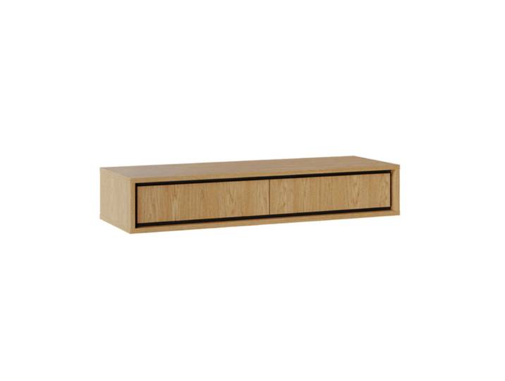 Console Coiffeuse Murale 2 Tiroirs Vidia Bois