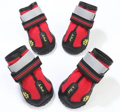 Inspired Finds Reflective Waterproof Dog Boots For Medium & Large Dogs red no.3