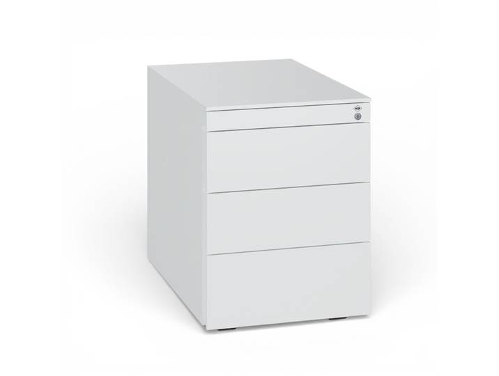 Steel roller container C+P Asisto, White, with drawers, New - Perfect for modern offices