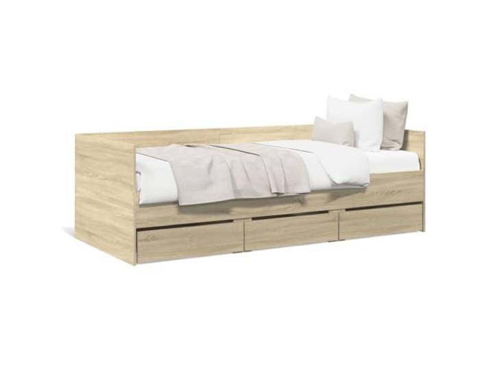 Juroupi Tagesbett mit Schubladen Daybed Bett Mit Schubladen Tagesbett Jugendbett Daybed Sonoma-Eiche 90x200 cm Holzwerkstoff - 3280820