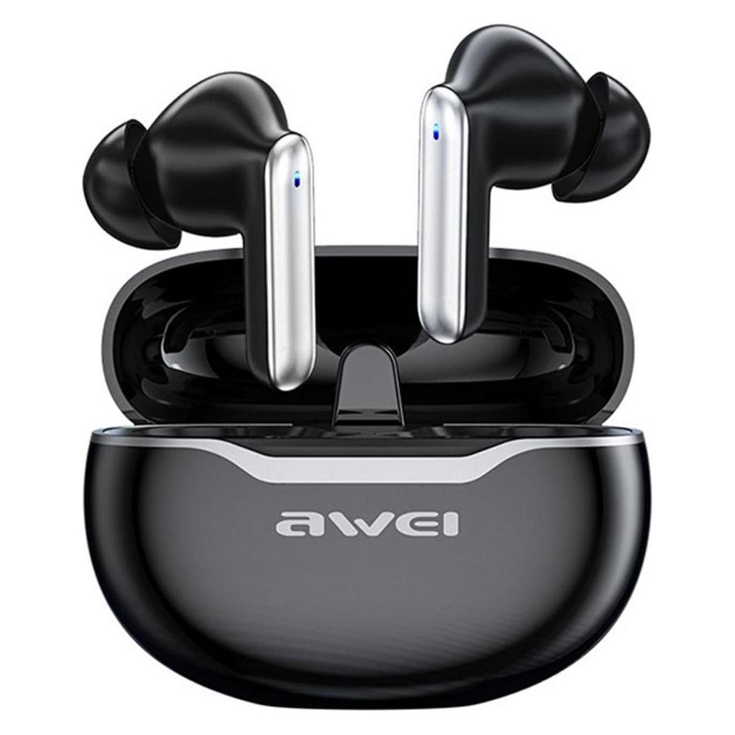 Awei słuchawki Bluetooth 5.3 T50 ENC + stacja dokująca czarny/black (ANC, 6 h, Kabellos) (AWEI145)