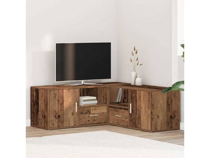 Armoire d'angle vieux bois 200x40x45 cm bois d'ingénierie meuble d'angle vitrine étagère de présentation armoire 3307835