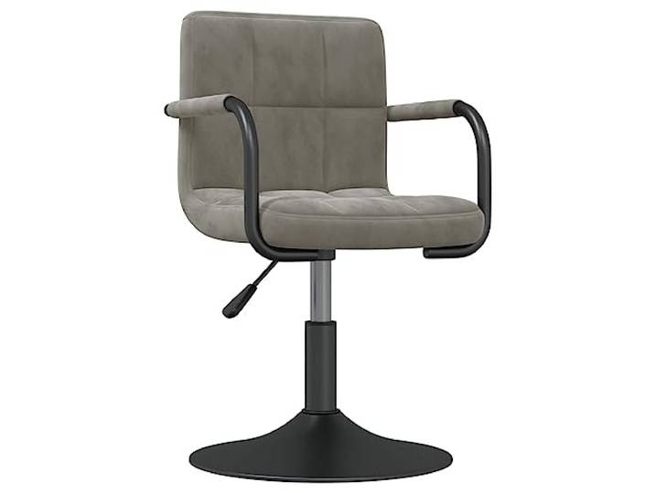 HKLGBVCR Barhocker, drehbar, Velours, Grau, mit Höhenverstellung Gepolsterter Sitz, robuste Stahlbeine, reibungslose Rotation, für den Gebrauch zu Hause, einfache Wartung
