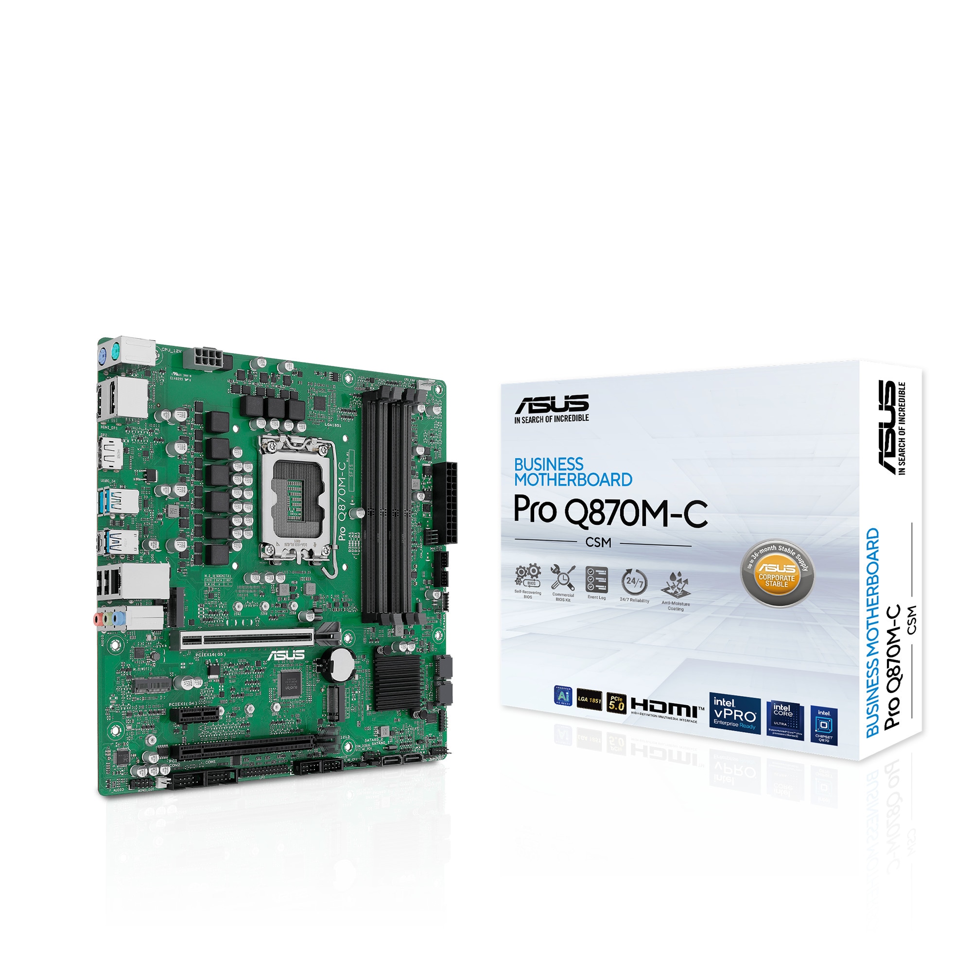 ASUS PRO Q870M-C-CSM Micro-ATX Mainboard - Sockel 1851