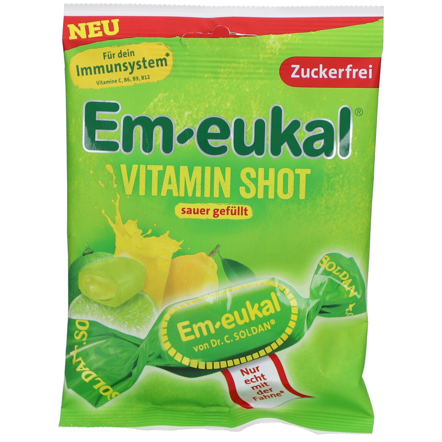 Em-Eukal Bonbons Vitamin Shot sauer zuckerfrei 75 g