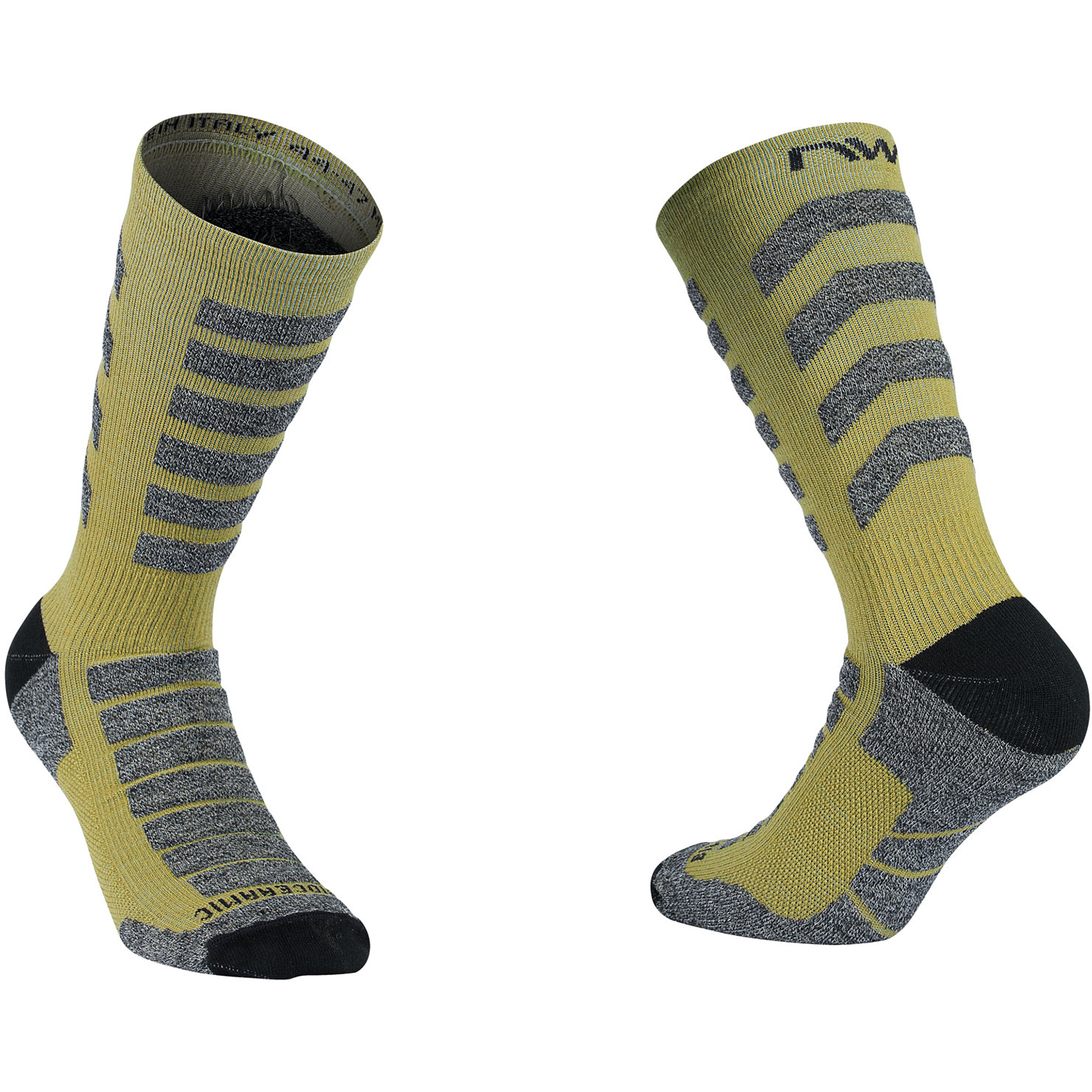 Northwave Husky Ceramic High Fahrradsocken oliv Größe 36 Mountainbike | Rennrad | Gravel Schnell trocknend Merinowolle