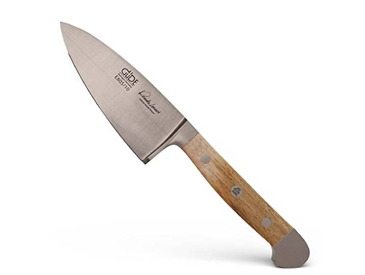 Güde Solingen - Hartkäsemesser Käsemesser geschmiedet, 10 cm, Fasseichenholz, ALPHA FASSEICHE, Doppelkropf, Handmade Germany
