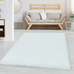 Carpetsale24 Shaggy Hochflor Teppich, 300x400 cm, Weiß, weich, flauschig, modern, einfarbig, XXL sehr große Räume, für Wohnzimmer