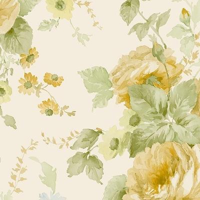 La Rosa Maryville 32.7 Ft. x 20.5 In. Vinyl Yellow Peonies Wallpaper Covering