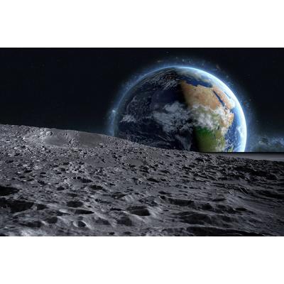 Fototapete PAPERMOON "Mond und Erde", bunt, B:5m L:2,8m, Vlies, Tapeten