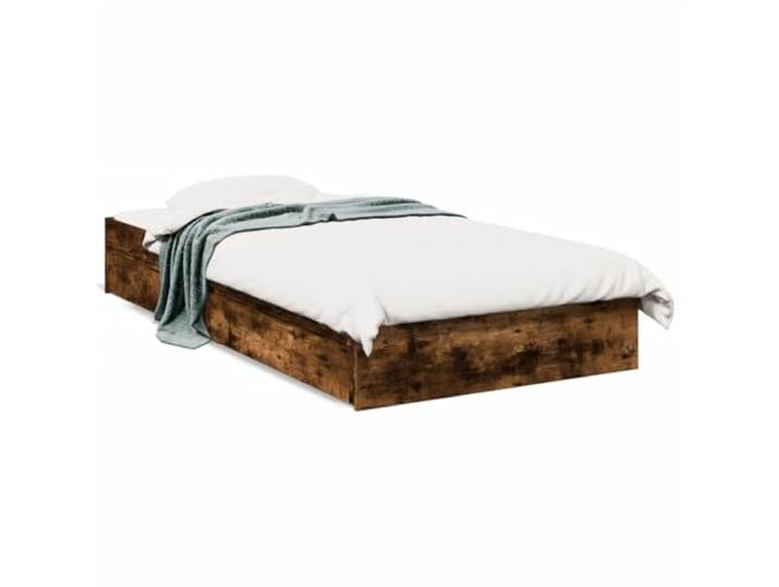 PUGYNBK Bett mit Schubladen aus technischem Holz, 100 x 200 cm Raucheiche, Lattenrost im Lieferumfang enthalten, geräumige Aufbewahrung, Matratze nicht im Lieferumfang enthalten