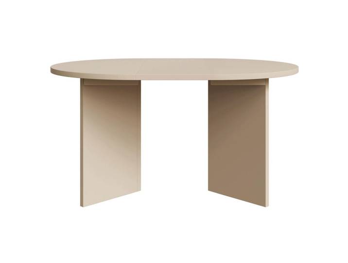 Esstisch Selsey Ovo rund, Cappuccino, ausziehbar, 110–190 × 110 cm, Beige, Rund,Rund, 109.6x75x109.6 cm, Esszimmer, Esstische