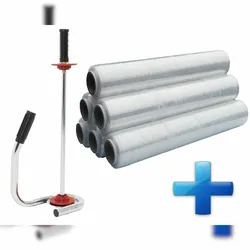 VEPATIM Sparset 6 Rollen Handstretchfolie Handwickelfolie 17my 50cm mit Abroller DE LUXE