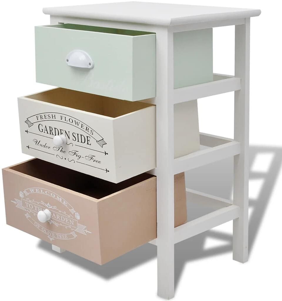 vidaXL Armoire de rangement en style français 3 tiroirs Bois