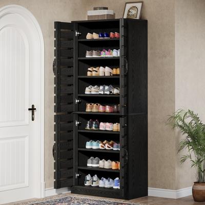 YUZHOU "70.8"" Tall Shoe Cabinet with Shutter Doors, 9-Tier Shoe Cabinet"