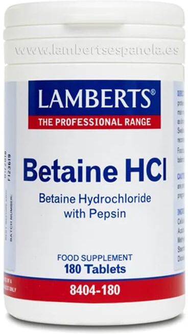 Lamberts BETAÍNA HCI COM PEPSINA 180 Tabs
