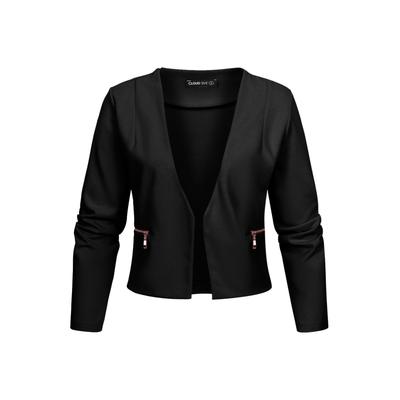 Jackenblazer CLOUD 5IVE "CLOUD 5IVE Short Blazer wit Zip-Pockets", Damen, Gr. XXL, schwarz, 95% Polyester, 5% Elasthan, Blazer