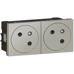 Legrand 079272L LINK 2xSteckdose F/B Standard erhöht Berührungsschutz Mosaic Aluminium
