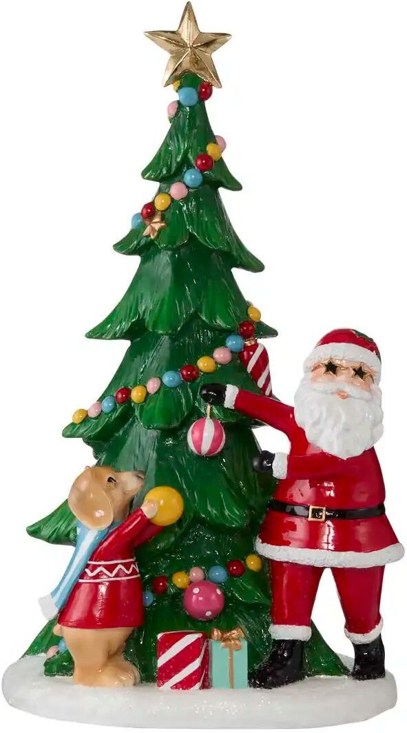 HOME STORY Dekofigur Santa mit Baum   ¦ rot ¦ Polyresin (Kunstharz) ¦ Maße (cm):