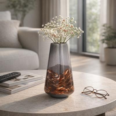 Sagebrook Home "4"" Glass Orb Contemporary Grey and Brown Decorative Table Accent for Home or Office Decor Sophisticated Creative"