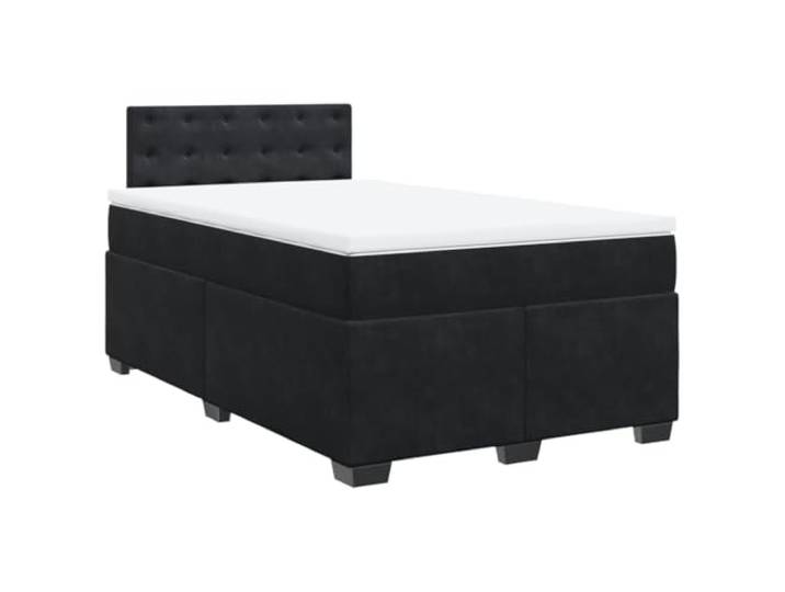 vidaXL Boxspringbett mit Matratze Schwarz 120x190 cm Samt