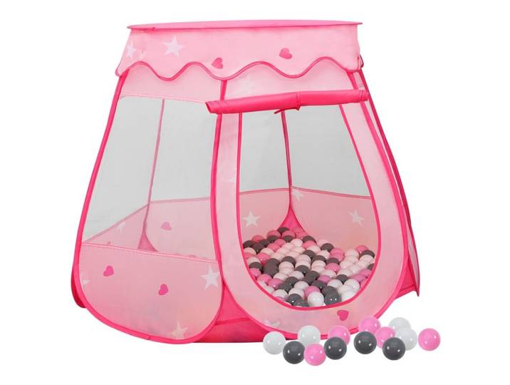 vidaXL Spielzelt NA Kinder-Spielzelt mit 250 Bällen Rosa 102x102x82 cm